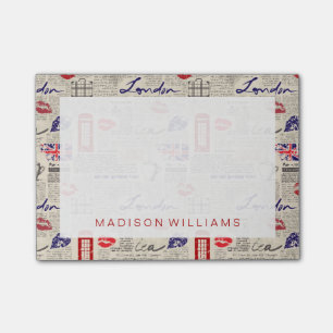 London Newspaper Pattern Post-it Notes