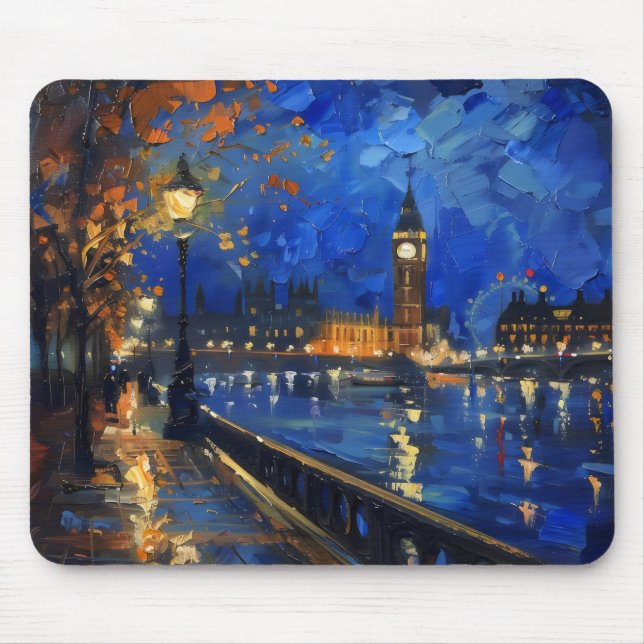London Night Impressionism Mouse Mat (Front)