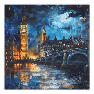 London Night Painting Photo Print