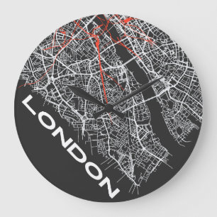 London on your T-shirt Large Clock