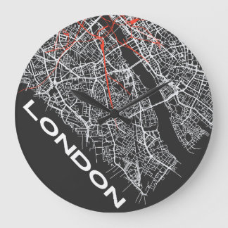 London on your T-shirt Large Clock