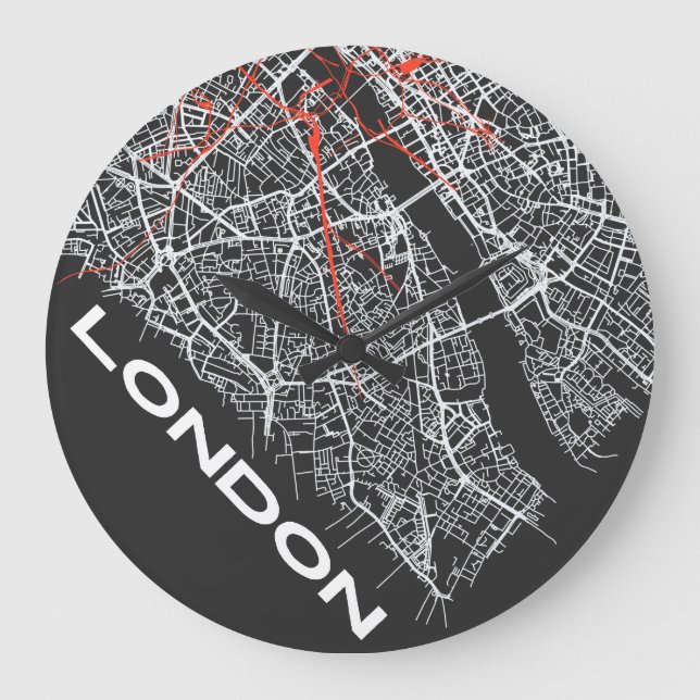 London on your T-shirt Large Clock (Front)