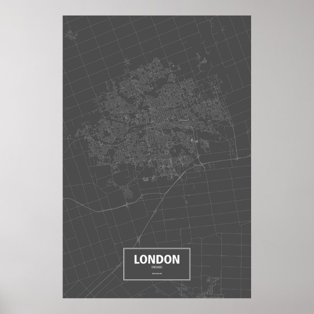 London, Ontario (white on black) Poster (Front)