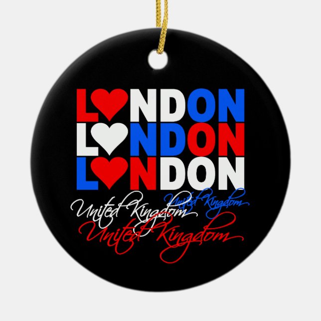 London ornamnet ceramic tree decoration (Front)