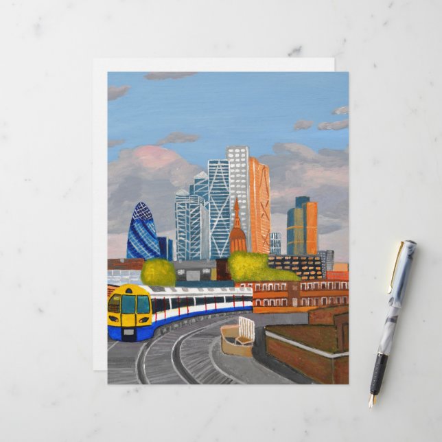 London Overland train- Hoxton station paper sheet (Front/Back In Situ)