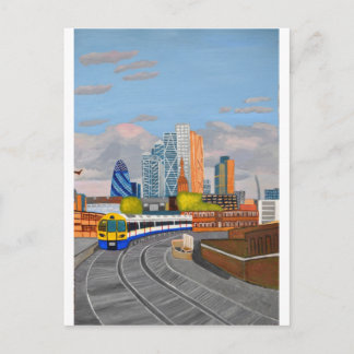 London Overland train- Hoxton station Postcard