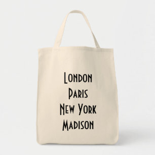 London Paris New York Madison Tote Bag