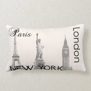 London, Paris, New York Pillow