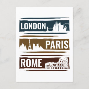 London Paris Rome Postcard