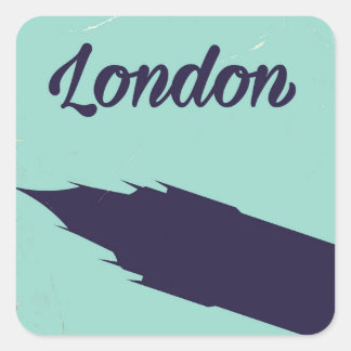 London Parliament Big ben vintage poster Square Sticker