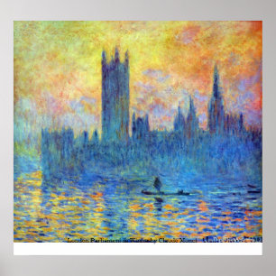 London Parliament in Winter by Claude Monet Poster