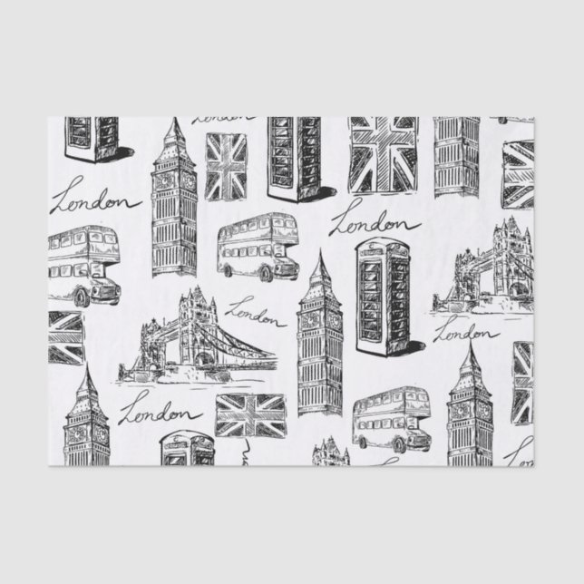 London Pattern Tissue Paper (Front)