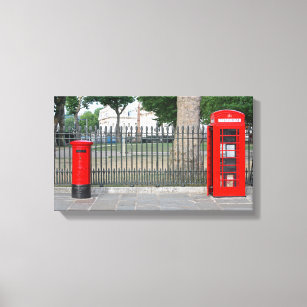 London phone booth & postbox canvas print