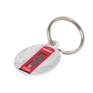 London Phone Booth with Custom Name & Number Pet Tag