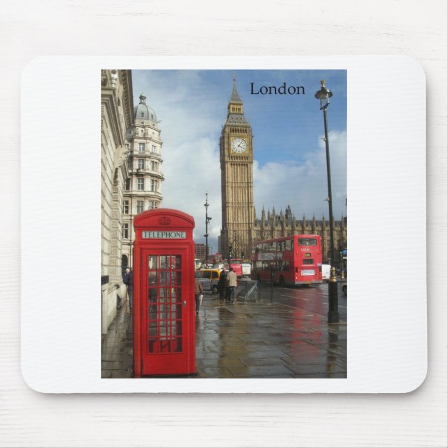London Phone box & Big Ben (St.K) Mouse Mat (Front)