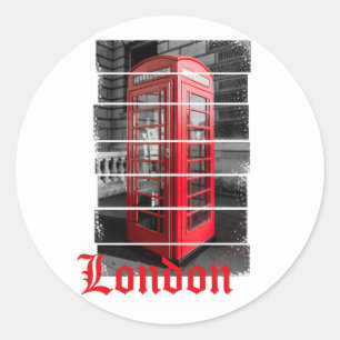 London Phone Box Vintage Souvenir Classic Round Sticker