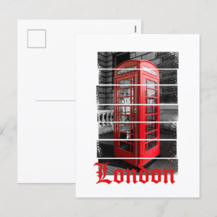London Phone Box Vintage Souvenir Holiday Postcard