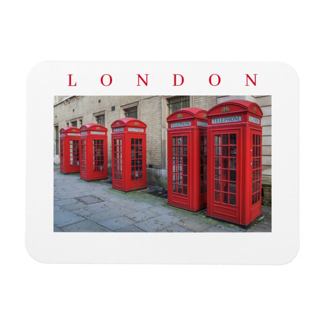 London phone boxes view fridge magnet (Horizontal)