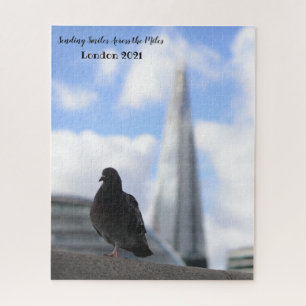 London Pigeon with Hazy View of the Shard Behind Jigsaw Puzzle