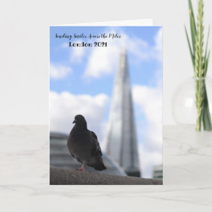 London Pigeon with View of the Shard in Background Card