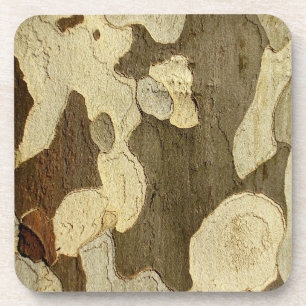 London Plane Tree Bark Hard Plastic Coasters