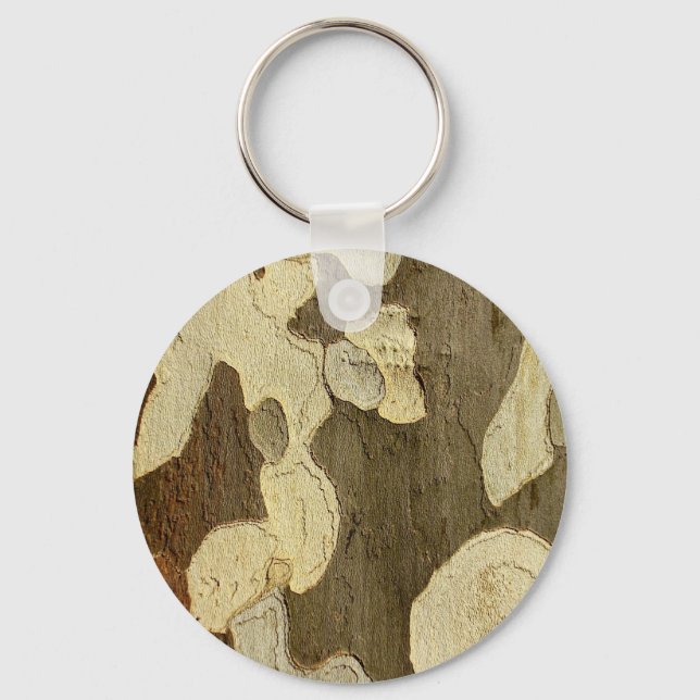 London Plane Tree Bark Key Ring (Front)