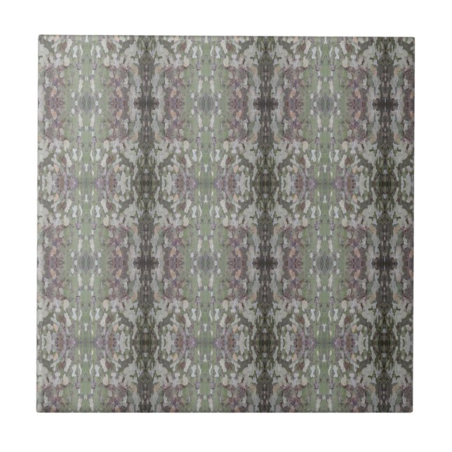 London Plane Tree Bark Patterned 4.25 Square Tile (Front)