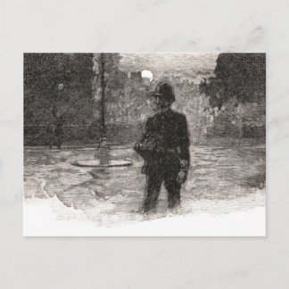 London Policeman at Night Postcard
