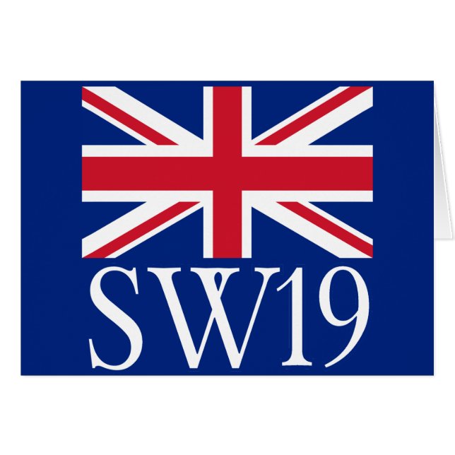 London Postcode SW19 with Union Jack (Front Horizontal)
