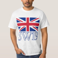 London Postcode SW19 with Union Jack