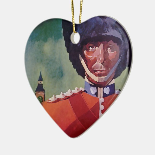 London Poster Ceramic Ornament (Left)