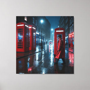 London Rain and Red Coats Canvas Print