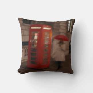 London Rainy Day Phone Box / Umbrella Pillow