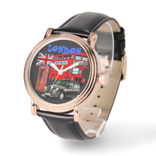 london red bus and icons of england tshirt watch