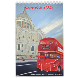 London Red Bus Calendar 2025 