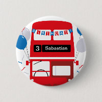 London Red Bus Personalised Party Poster