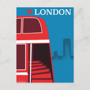 London Red Bus Postcard