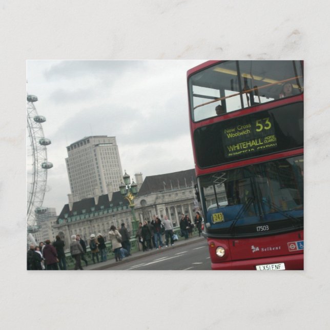 London Red Bus Postcard (Front)