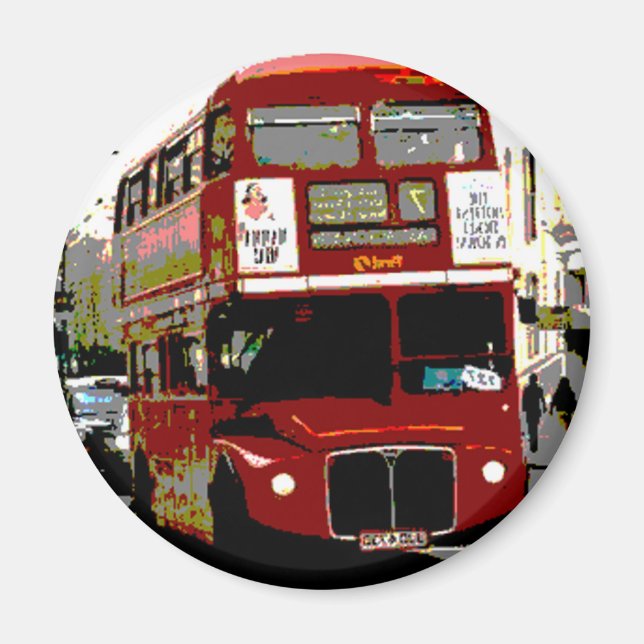London Red Bus Routemaster Buses Magnet (Front)