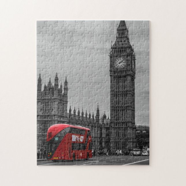 London Red Bus & the Big Ben Art Travel Jigsaw Puzzle (Vertical)