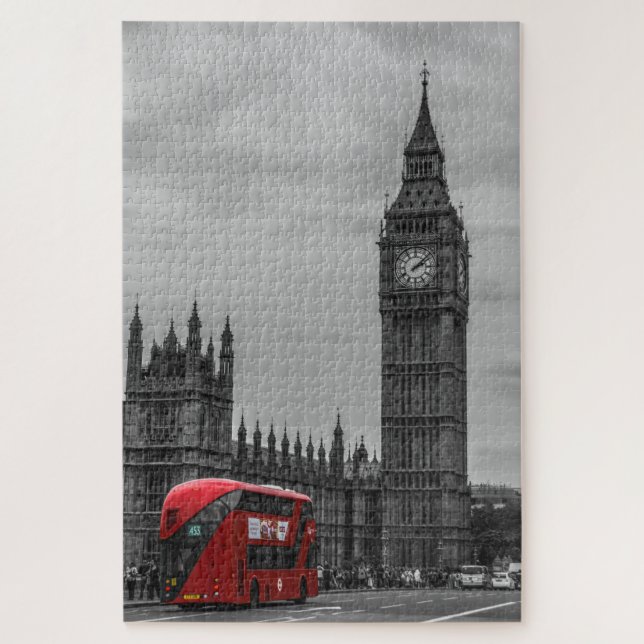 London Red Bus & the Big Ben Art Travel Jigsaw Puzzle (Vertical)