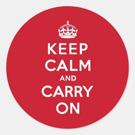 Image of London Red Keep Calm and Carry On Classic Round Sticker