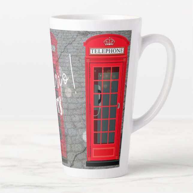 London Red Phone Booth Latte Mug (Right)