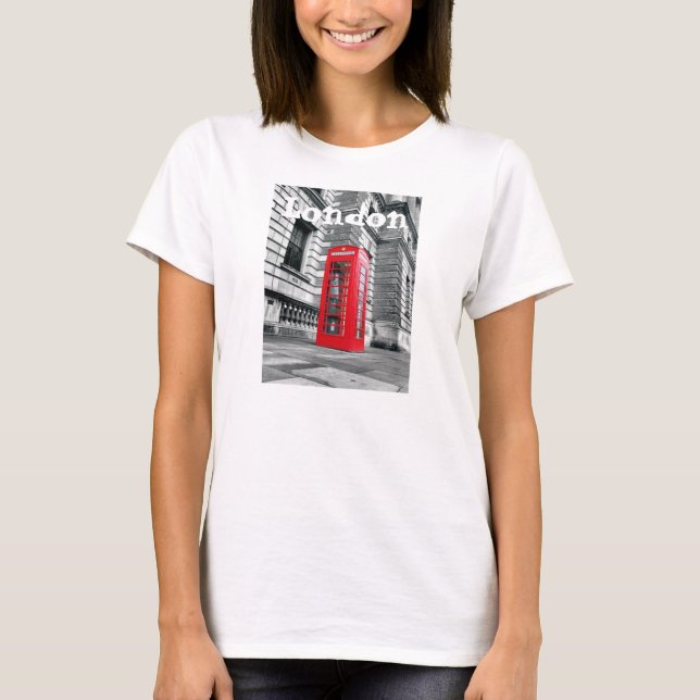 London Red Phone Booth Womens T-Shirt (Front)