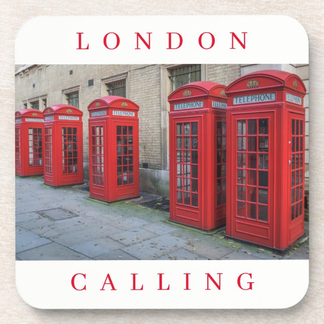 London red phone boxes view coasters (Front)