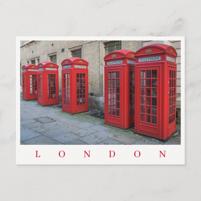 London red phone boxes view postcard (Front)