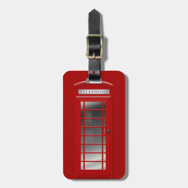 London Red Phone Call Box Luggage Tag (Front Vertical)