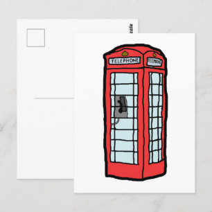 London Red Telephone Booth Iconic British Travel Postcard