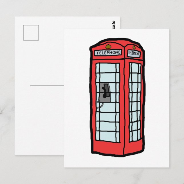 London Red Telephone Booth Iconic British Travel Postcard (Front/Back)