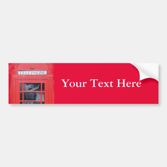 London Red Telephone Box Bumper Sticker (Front)